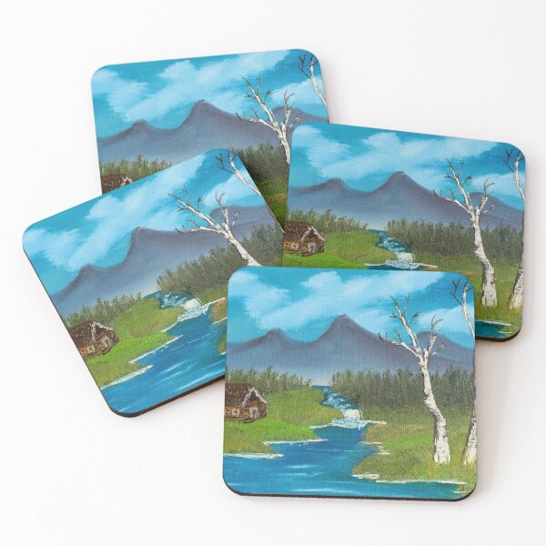 Item preview, Mountain cabin by waterfall designed and sold by BP-Brushworks.