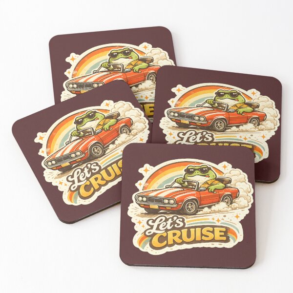 Item preview, Let's Cruise Retro Frog in Classic Car Vintage Cartoon T-Shirt designed and sold by Akter-sikder.