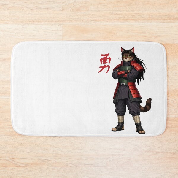 Item preview, Funny Anime Cat Red Samurai Armor Wood Style Ninja Parody designed and sold by FANTASYoDarknes.