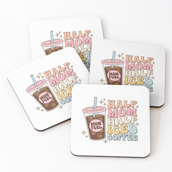 Item preview, Half Mom Half Iced Coffee Funny Mother Quote Art designed and sold by FlatInkStudio.