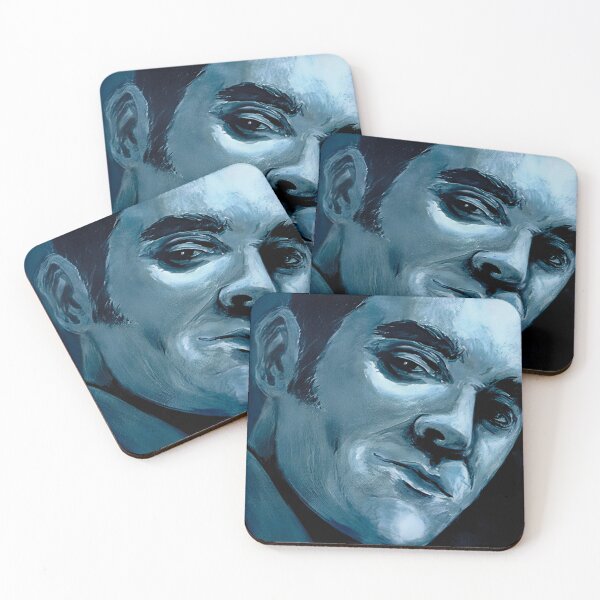 Item preview, Blue Portrait Painting of Morrissey with Lyric designed and sold by Schulz Lightprint Studio.