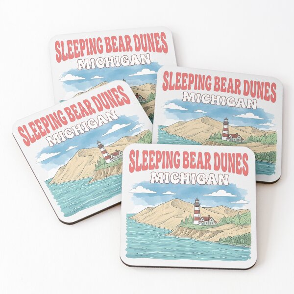 Item preview, Sleeping Bear Dunes Michigan Cute Pastel Lake Landscape designed and sold by MadeBySidney.