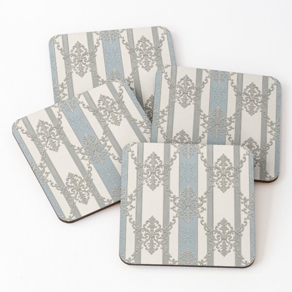Item preview, Ice Blue, Oat White & Gray Striped Baroque designed and sold by DesignsByPrnces.