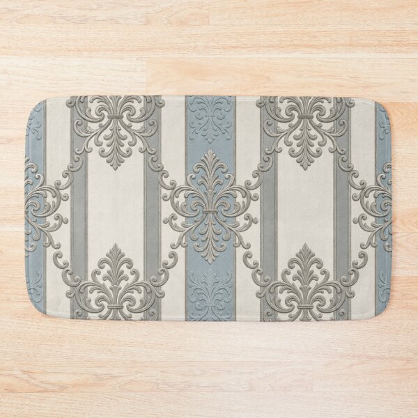 Item preview, Ice Blue, Oat White & Gray Striped Baroque designed and sold by DesignsByPrnces.