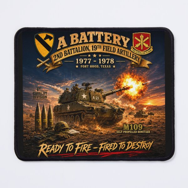 Item preview, A Battery, 2nd Bn, 19th FA - Fort Hood, TX - M109 SP Howitzer designed and sold by Military Insignia Products.