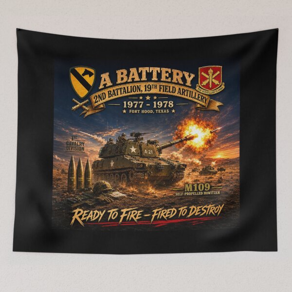 Item preview, A Battery, 2nd Bn, 19th FA - Fort Hood, TX - M109 SP Howitzer designed and sold by Military Insignia Products.