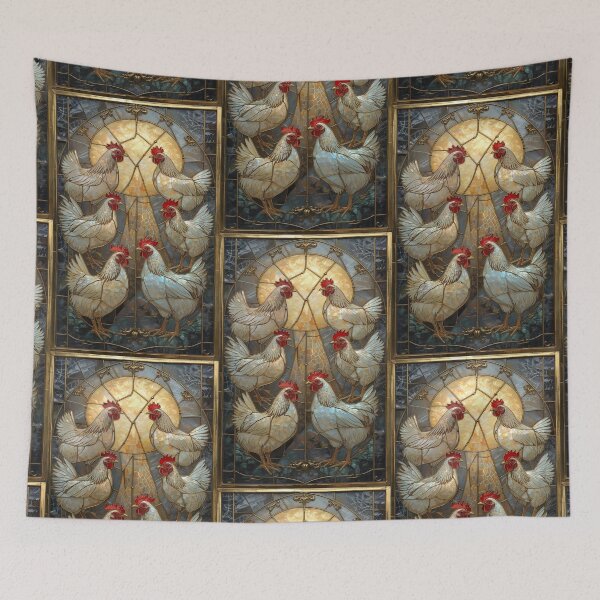 Item preview, Chickens Under Magical Stained Glass Moon designed and sold by BriSher.