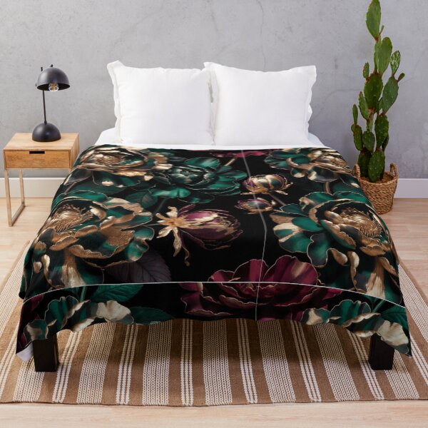 Item preview, Emerald Gold Peony Floral Pattern, Luxury Botanical Design, Dark Elegant Flower Artwork, Premium Seamless Garden Print designed and sold by GalleryPeak.