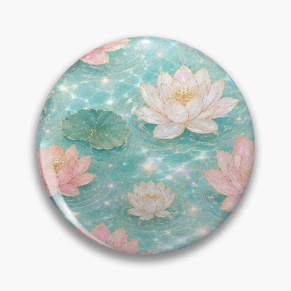 Item preview, Korean Crystal Lotus Pond Watercolor Seamless Pattern designed and sold by lita-lilith.