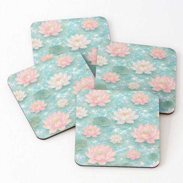 Item preview, Korean Crystal Lotus Pond Watercolor Seamless Pattern designed and sold by lita-lilith.