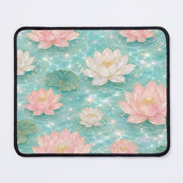 Item preview, Korean Crystal Lotus Pond Watercolor Seamless Pattern designed and sold by lita-lilith.