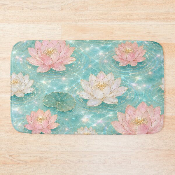 Item preview, Korean Crystal Lotus Pond Watercolor Seamless Pattern designed and sold by lita-lilith.