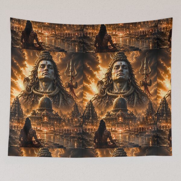 Item preview, Mahasivaratri Mahakaal Divine Protector | Sacred Shiva Temple Art designed and sold by Homyar.
