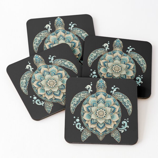 Item preview, Ornate Sea Turtle Mandala Ocean Art designed and sold by POD DYNASTY | Original Print On Demand T-Shirt Graphics.