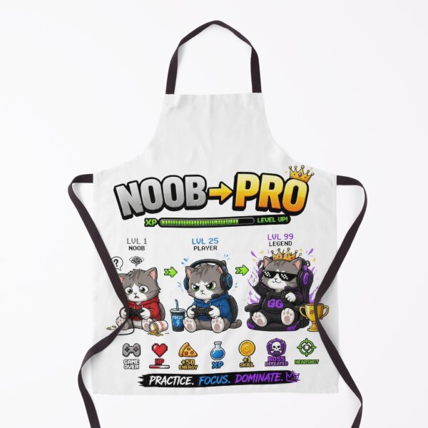 Item preview, Noob to Pro Gamer Cat Evolution Tee designed and sold by Stylestickers55.