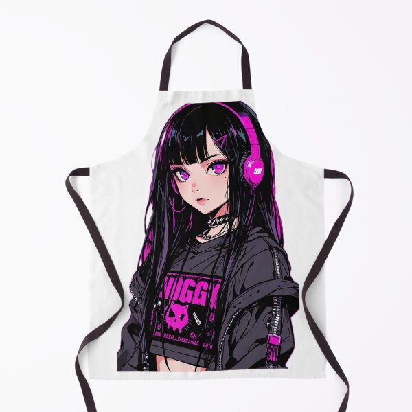 Artikelvorschau, Neon Cyber Goth Anime-Mädchen mit pinken Kopfhörern entworfen und verkauft von AnimDream .