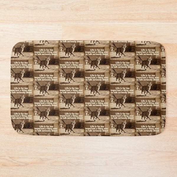 Item preview, Oscar Wilde Inspired Cat Quote Art | Literary Humor | Happy Cat Sepia Illustration - Life is Far Too Important A Thing Ever To Talk Seriously About designed and sold by Donsean22.
