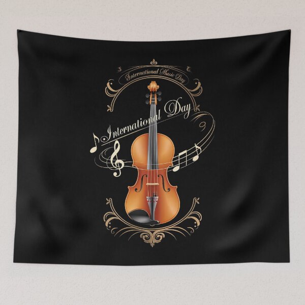 Item preview, Golden Violin  - International Jazz Day designed and sold by Art-Arcade6.