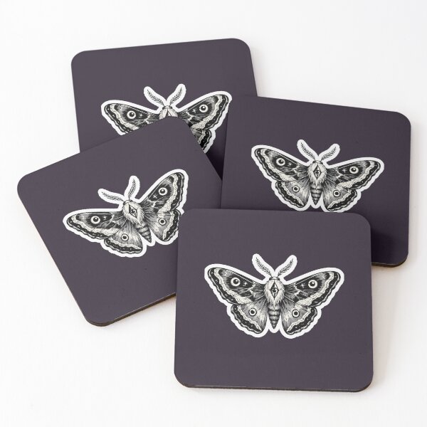 Item preview, Watcher Moth Ink Illustration designed and sold by MizerMoths.