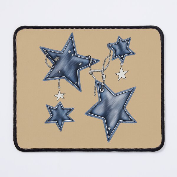 Item preview, Blue Denim Stars Textured Western Aesthetic Pattern designed and sold by tarzbol.