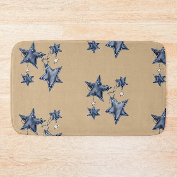 Item preview, Blue Denim Stars Textured Western Aesthetic Pattern designed and sold by tarzbol.