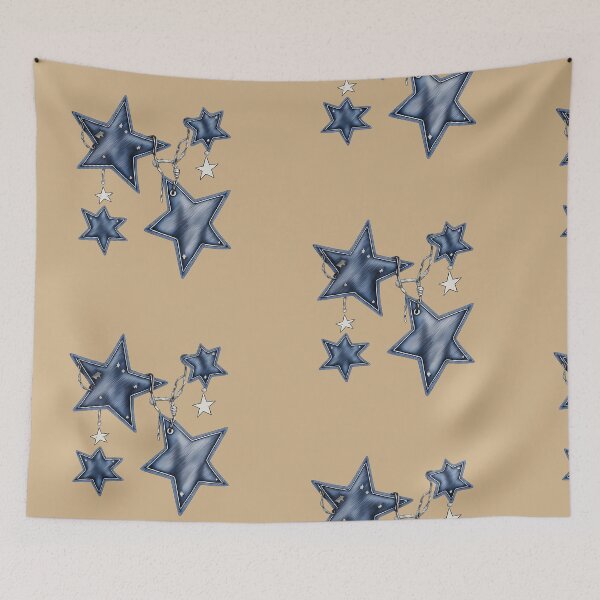 Item preview, Blue Denim Stars Textured Western Aesthetic Pattern designed and sold by tarzbol.