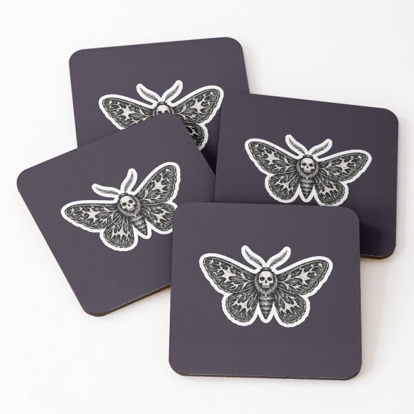Item preview, Skull Moth Ink Illustration designed and sold by MizerMoths.