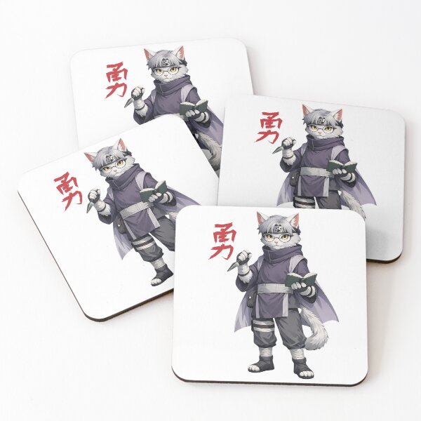 Item preview, Funny Anime Cat Round Glasses Purple Cloak Ninja designed and sold by FANTASYoDarknes.