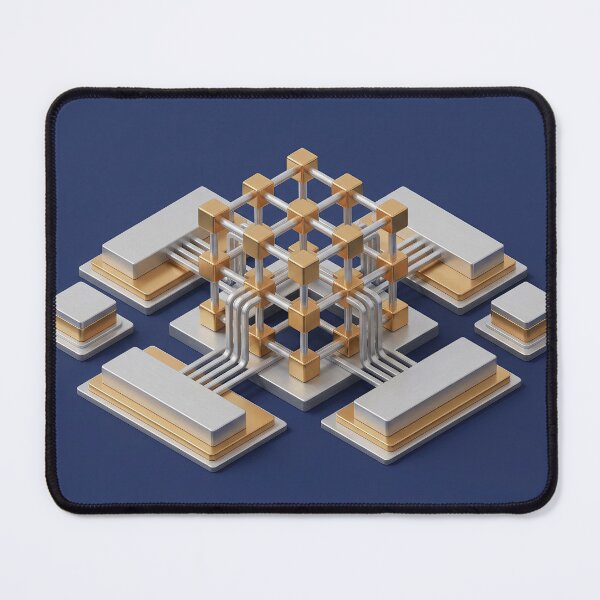 Item preview, "The Quantum Lattice" is a sophisticated 3D isometric exploration of future computing. designed and sold by PEUCETA-BA.