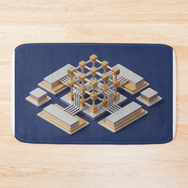 Item preview, "The Quantum Lattice" is a sophisticated 3D isometric exploration of future computing. designed and sold by PEUCETA-BA.