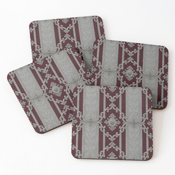 Item preview, Burgundy & Gray Striped Baroque designed and sold by DesignsByPrnces.