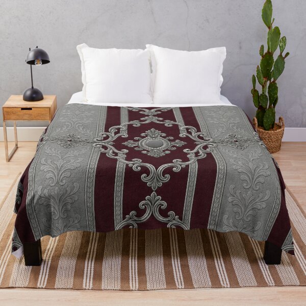 Item preview, Burgundy & Gray Striped Baroque designed and sold by DesignsByPrnces.
