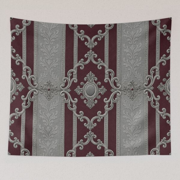 Item preview, Burgundy & Gray Striped Baroque designed and sold by DesignsByPrnces.