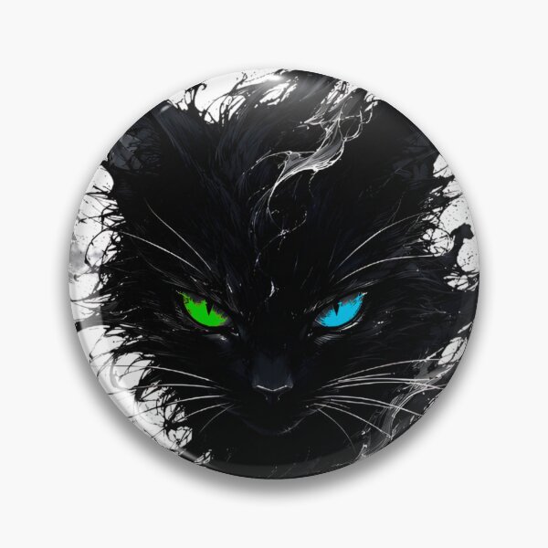 Item preview, Heterochromia Black Cat Under The Moon designed and sold by Doodle-Bloom.