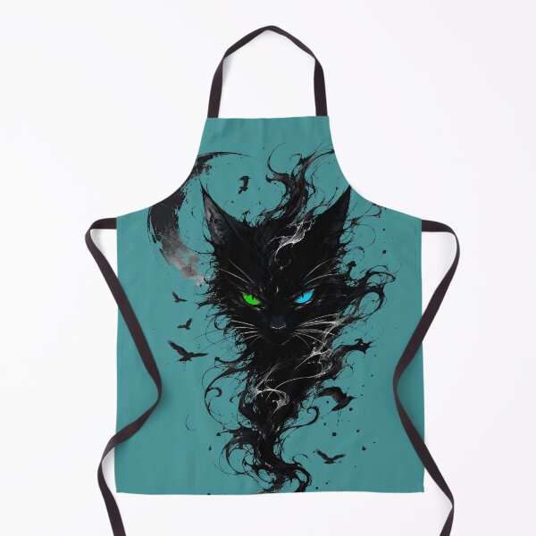 Item preview, Heterochromia Black Cat Under The Moon designed and sold by Doodle-Bloom.