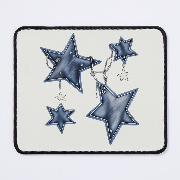 Item preview, Blue Denim Stars Textured Western Aesthetic Pattern designed and sold by tarzbol.