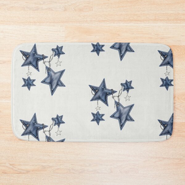 Item preview, Blue Denim Stars Textured Western Aesthetic Pattern designed and sold by tarzbol.