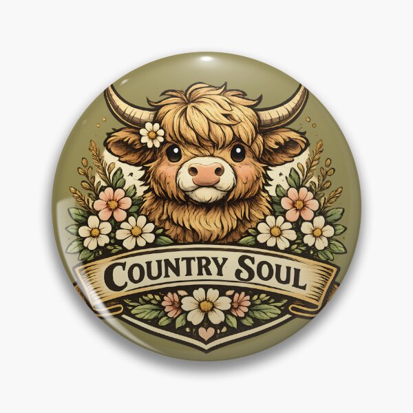 Item preview, Country Soul Vintage Cute Highland Cow designed and sold by Mr Lee.