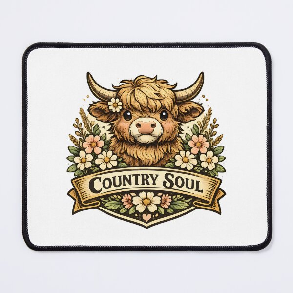 Item preview, Country Soul Vintage Cute Highland Cow designed and sold by Mr Lee.