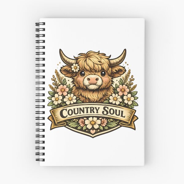 Item preview, Country Soul Vintage Cute Highland Cow designed and sold by Mr Lee.