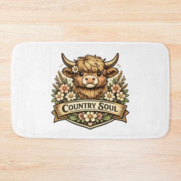 Item preview, Country Soul Vintage Cute Highland Cow designed and sold by Mr Lee.