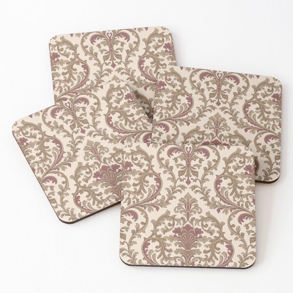 Item preview, Ornate Baroque Acanthus Scroll Pattern | Luxurious Maroon Gold Seamless Repeat designed and sold by Midnight Veil Designs.