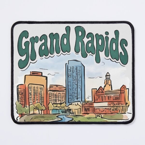 Item preview, Grand Rapids Michigan Cute Watercolor Skyline  designed and sold by MadeBySidney.