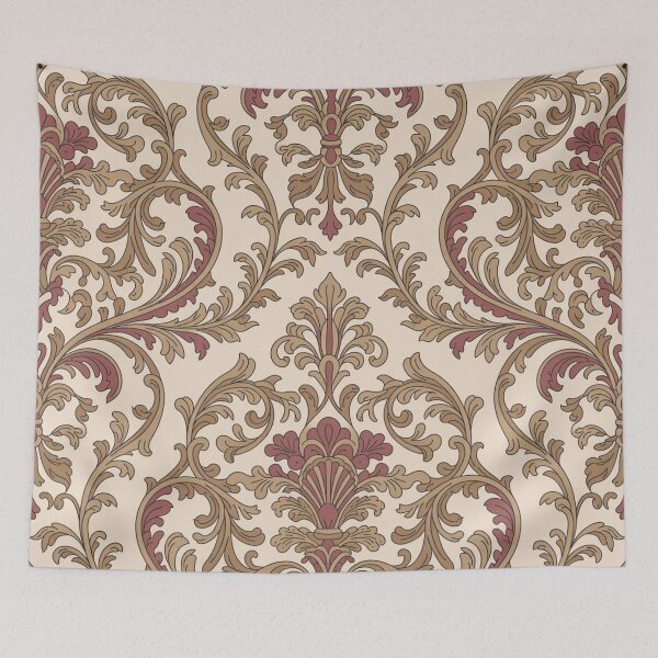 Item preview, Ornate Baroque Acanthus Scroll Pattern | Luxurious Maroon Gold Seamless Repeat designed and sold by Midnight Veil Designs.
