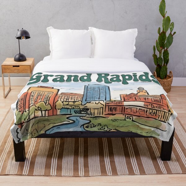 Aperçu de l'œuvre Grand Rapids, Michigan, jolie silhouette à l'aquarelle créée et vendue par MadeBySidney.