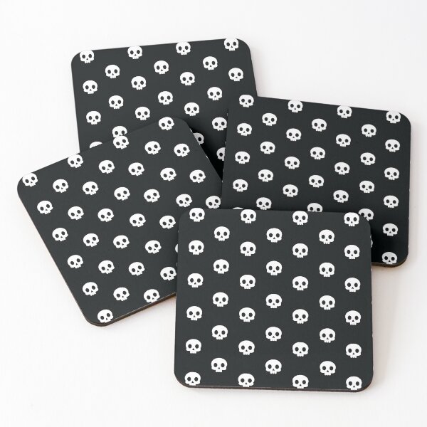 Item preview, Cartoon Skull Diamond Pattern on Black Background designed and sold by Hallowed Artistry.