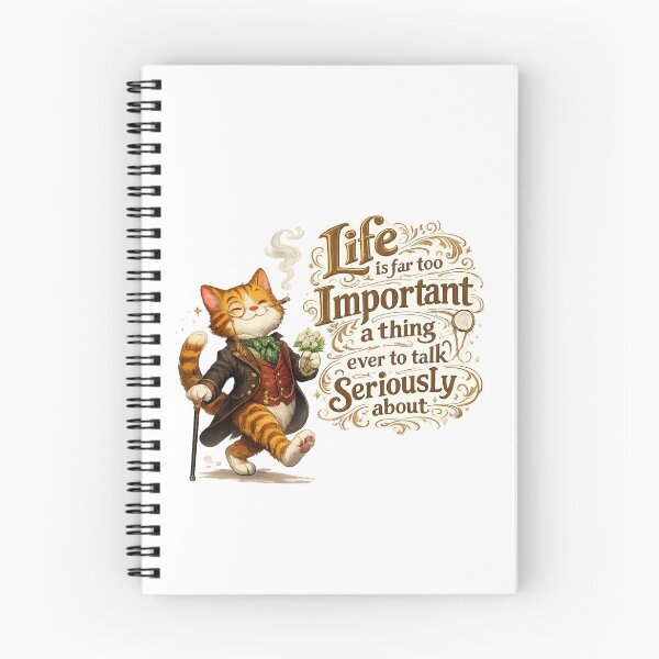 Item preview, Oscar Wilde Inspired Cat Quote Art | Dandy Gentleman Cat | Literary Humor | Victorian Cat Illustration - "Life is far too important a thing ever to talk seriously about." designed and sold by Donsean22.