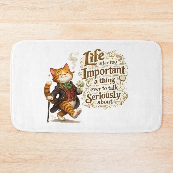 Item preview, Oscar Wilde Inspired Cat Quote Art | Dandy Gentleman Cat | Literary Humor | Victorian Cat Illustration - "Life is far too important a thing ever to talk seriously about." designed and sold by Donsean22.