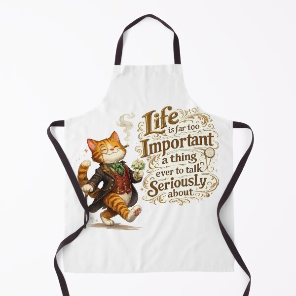 Item preview, Oscar Wilde Inspired Cat Quote Art | Dandy Gentleman Cat | Literary Humor | Victorian Cat Illustration - "Life is far too important a thing ever to talk seriously about." designed and sold by Donsean22.