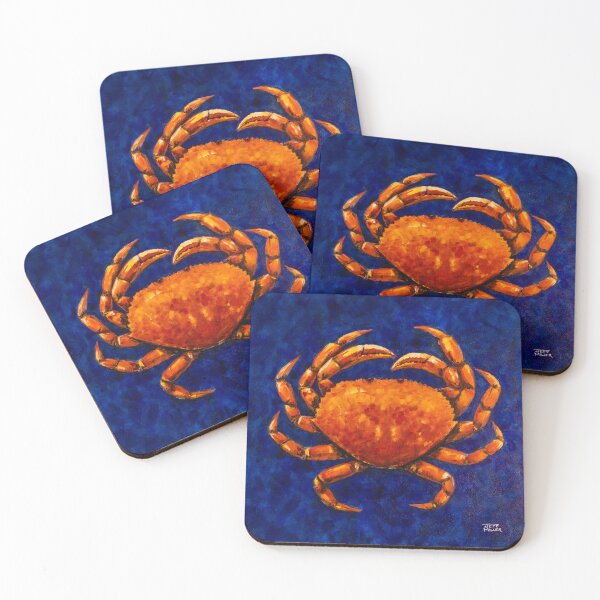 Item preview, Vibrant Dungeness Crab Impressionist Acrylic Painting designed and sold by madtide.